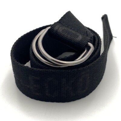 Ecko Canvas D-Ring Buckle Belt Size 30 Black Adjustable Wide