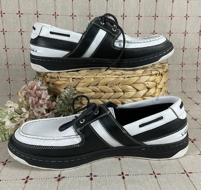 Timberland Boat Shoes Mens Size 11.5 Black & White Leather Deck Shoes PreLoved Timberland Boat Shoes Mens Size 11.5 Black & White Leather  main image 4