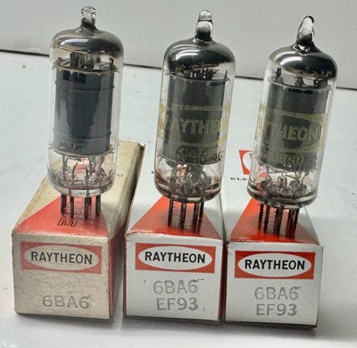 3 RAYTHEON 6BA6  EF93 TUBEsS 1960s   nib, nos