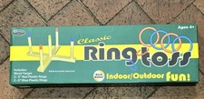 Classic Ring Toss TOY. Indoor/Outdoor Fun. Wood Target; 4 Plastic Rings. Ages 4