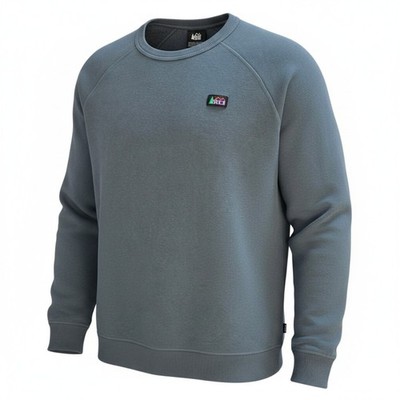 REI Co-op Mountain Star Patch Crew Sweatshirt Mens XXXL Blue Fleece Pullover 3XL