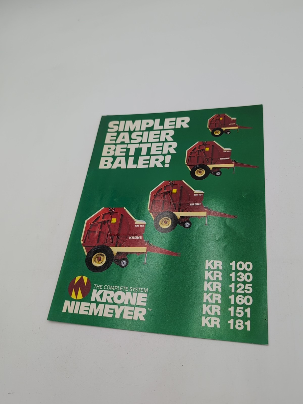 Krone KR 181 151 125 160 130 100 Round Baler Dealers Sales Brochure Niemeyer