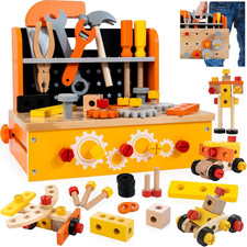 Wooden Kids Tool Bench 54 PCS Montessori STEM Tool Set for Toddlers Age 3