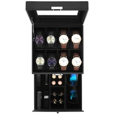 8 Slots Watch Box PU Leather Watch Case Jewelry Organizer Display Case Gift