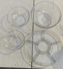 Vintage Duralex  Glass Bowls Lot Of 3 Made in France And Serving Glass Plater