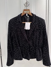 And Other Stories Women's Velvet Jacket Sequined Size EU 42 (14/16) Black