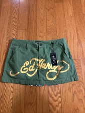 Ed Hardy Green Mini Skirt Sz M NWT Love Kills Slowly