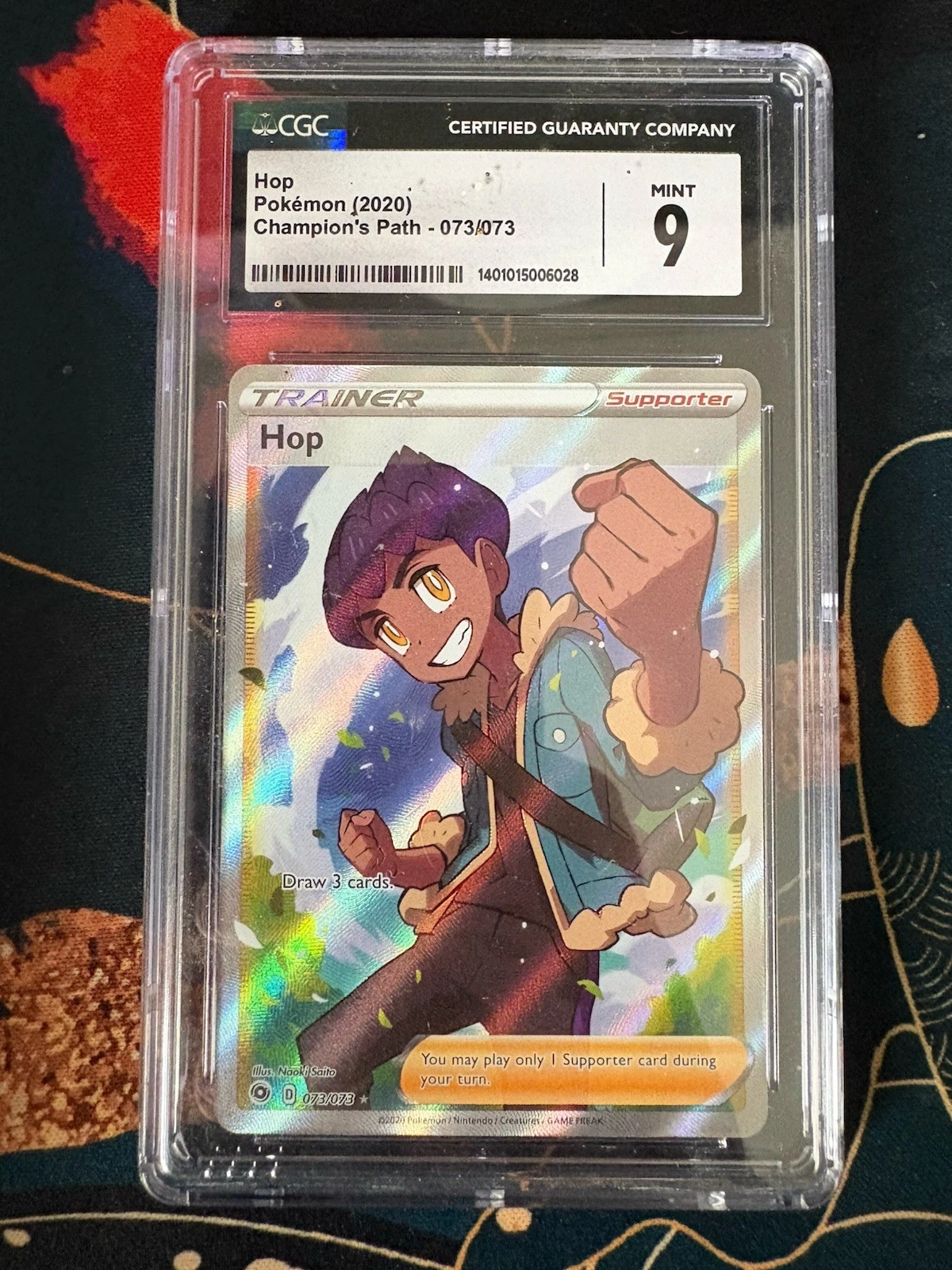 Pokémon Hop Full Art Holo Ultra Rare CGC 9 Champion's Path 073/073 2020 English