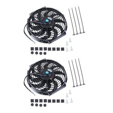 2 Black 12 Slim Fan Push Pull Electric Radiator Engine Cooling 12v Mount Kit 2 Black 12 Slim Fan Push Pull Electric Radiator Engine Cooling 12v Mount Kit