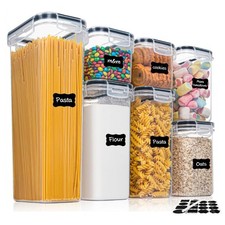7pcs Bpa‑free Airtight Kitchen Food Containers Set with Labels and Pen