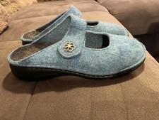 Finn Comfort Damen Hausschuhe Gr.41 Filz hellblau