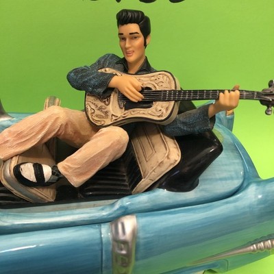 New 1997 Vandor Elvis Presley E.P.E Blue Cadillac 16'' Cookie Jar LE Production 