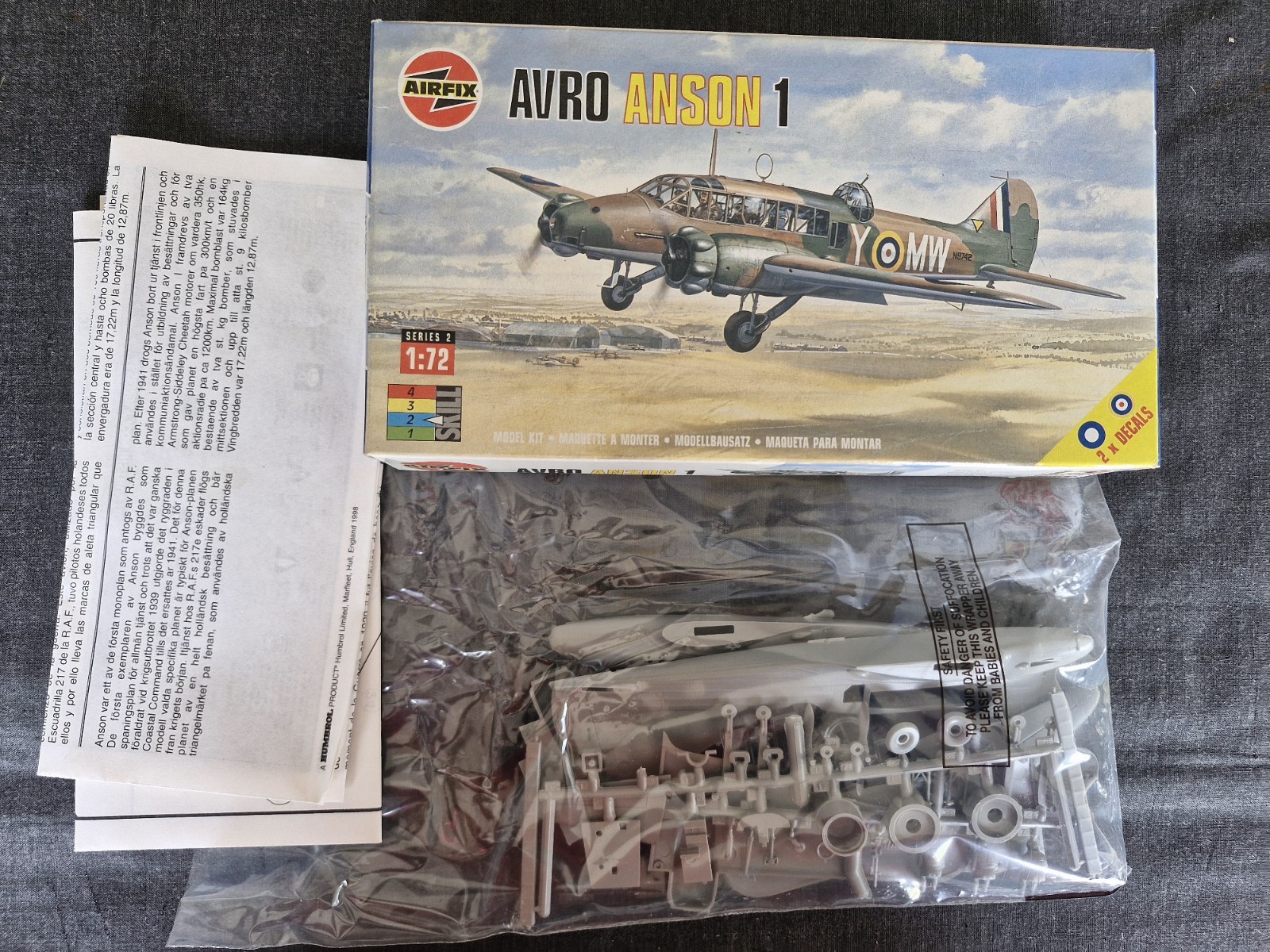 Maquette avion Avro Anson Mk.I Airfix au 1/72 avec détails historiques gravés