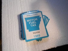 VINTAGE 1989 ARKANSAS COMMERCIAL MOTOR FUEL TAX STICKER UNUSED