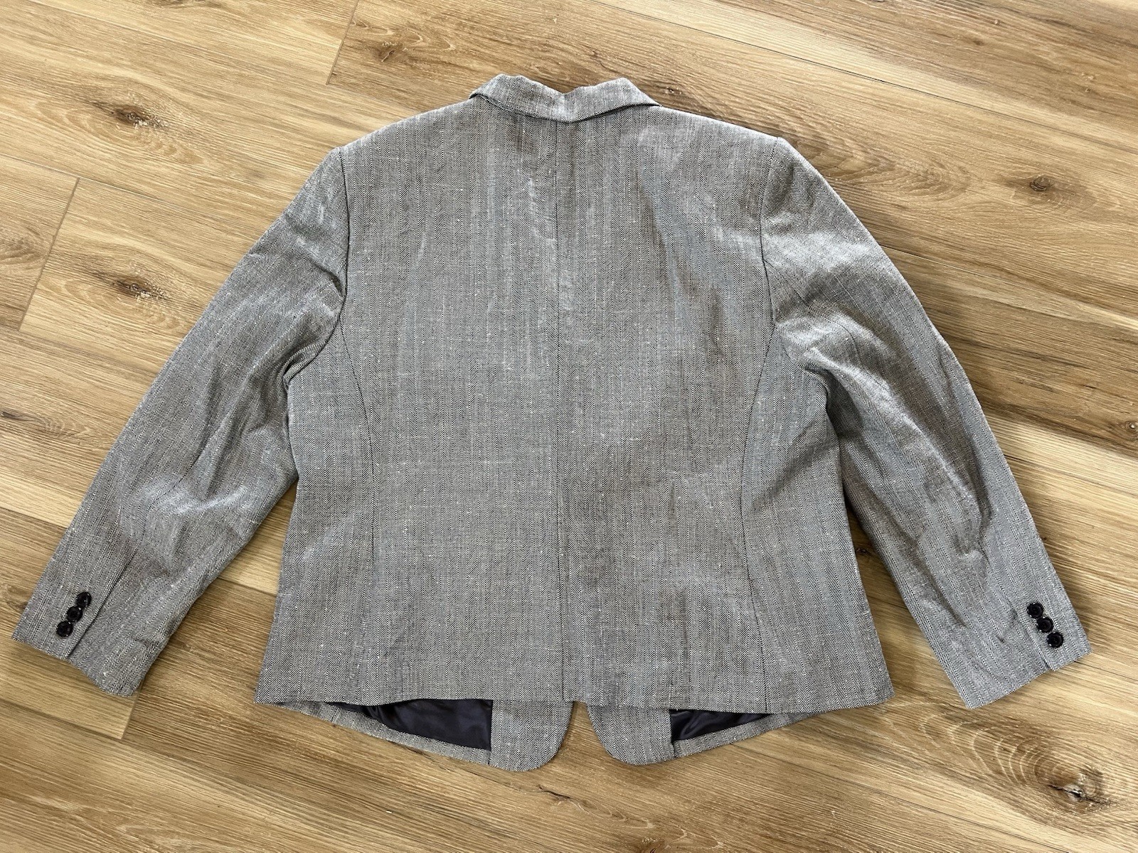 PENDLETON Blazer Jacket Herringbone WOOL SILK Gra… - image 7