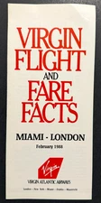 Virgin Atlantic Airways MIAMI - LONDON Timetable Effective February 1988