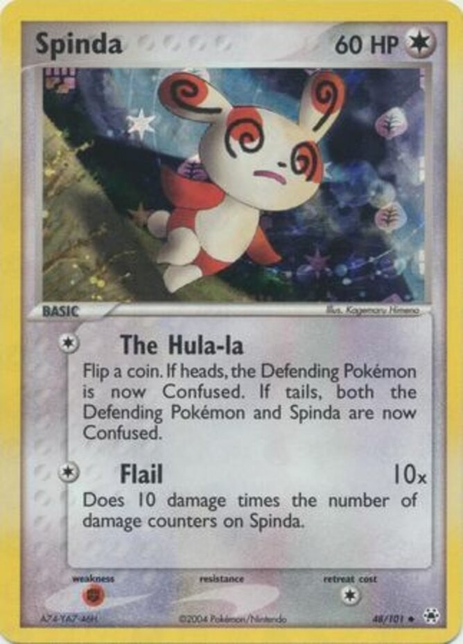 Slightly Played, English - 1 x Pokemon Spinda - 48/101 - Uncommon - Reverse Holo