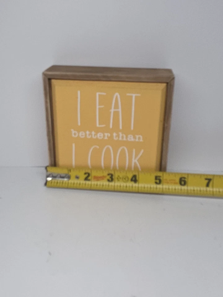 Funny Home Decor Farmhouse Sign I "Eat Better Than I Cook" Housewarming Gift  - Image 3 of 3