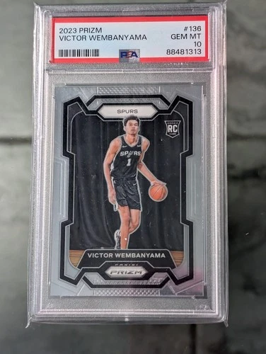 Victor Wembanyama 2023 Prizm Base Rookie PSA 10 Gem Mint Spurs Wemby RC #136