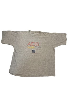 Vintage 90s 1996 GAP AIDS WALK PROMO T-SHIRT SIZE XL Old Navy Banana Republic