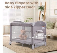 Rinnebbit Baby Bassinet 39.4 x27.6 x31.7 Gray - Gently Used Accessories