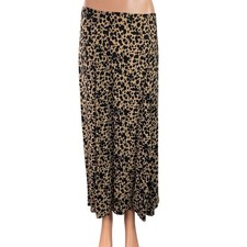 Reformation Layla Spotted Beige Black High Waist Flare Straight Midi Skirt Sz 8
