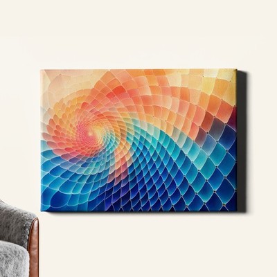 Abstract frosted glass tessellation spiral gradient Poster Print geometric swirl