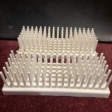 TWO VTG WHITE Nalgene Test Tube Rack Holders Support Plastic 102 PEG each Good!