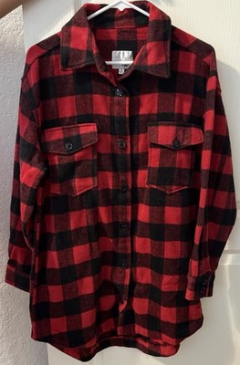 ''With Love YMI'' Red/Black Buffalo Plaid Flannel Shirt - M