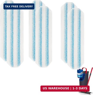 6 Pack Reusable Mop Pads Compatible with O-Cedar/Vileda H2prO System,Microfiber 