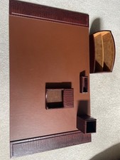 Dacasso brown crocodile leather desk set
