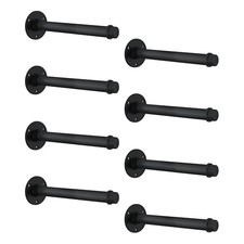 Industrial Pipe Shelf Brackets for 8 Inches Board, Heavy Duty Wall Mounted Me...