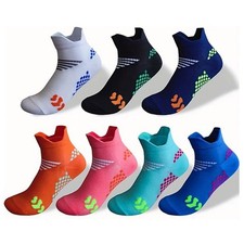 Compression Running Athletic Ankle Socks - Unisex Cushioned Low Cut Short Socks