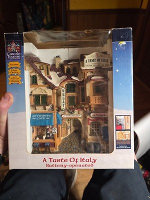 VTG 2003 Lemax A Taste of Italy Village Light Up Shops Wall Hanging #35855