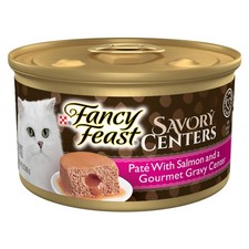Purina Fancy Feast Savory Centers Salmon Pate Wet Cat Food w/ Gourmet Gravy, 24x