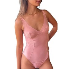 We Are HAH Hot As Hell Free People Eyes on Top Bodysuit XS New Copper Rose