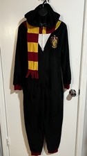 Harry Potter Gryffindor Pajamas S-M Hooded Fleece Cozy Core Wizard Dorm Fandom