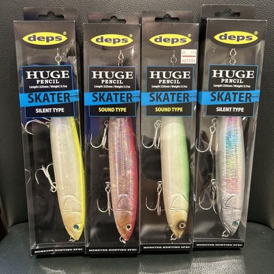 deps Huge Pencil Skater Set of 4 fishing lures silent