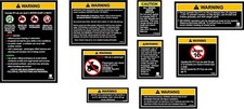 BLACK Polaris Sportsman Warning Decals ATV Decal Kit 4x4