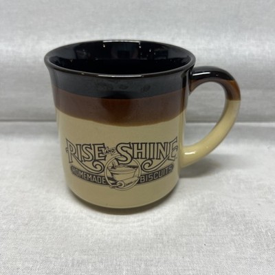 Hardees Rise And Shine Homemade Biscuits Ceramic Coffee Cup Mug Vintage 1984
