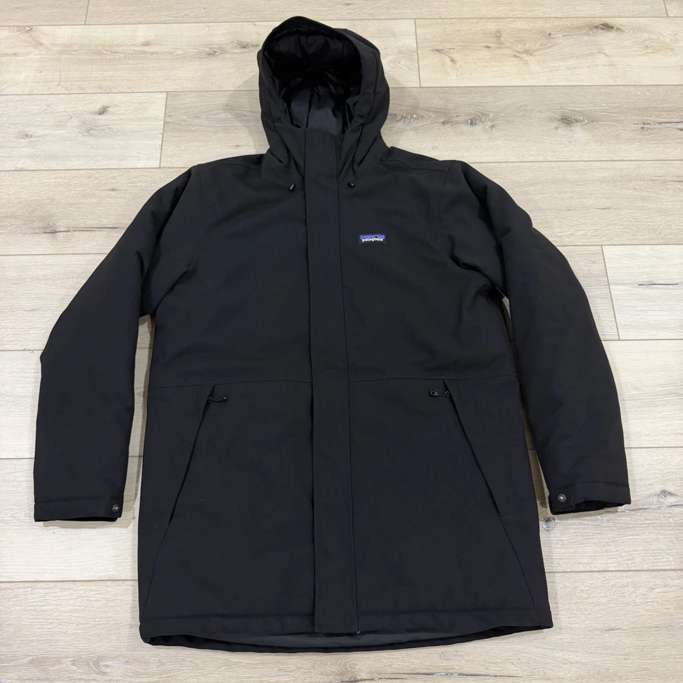 Patagonia Jacket Parka Men's Medium Black H2No Full Zip Hooded Insulated - Image 2 of 4