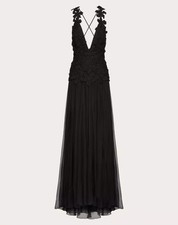 40IT - Valentino Black Embroidered Gown - BNWT