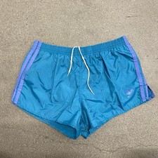 Vintage 80s Adidas Shorts Size Medium Blue USA Made