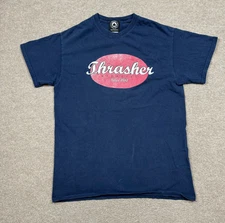 Thrasher Magazine Men' Shirt Size M Blue Skateboarding Short Sleeve Graphic Tee