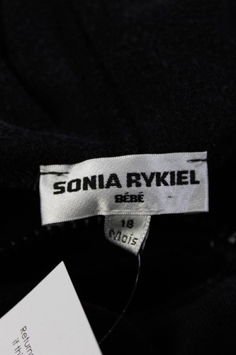 Sonia Rykiel Enfants Solid Velvet Full Zip Hooded Sweatshirt Black Size 18 M - Picture 4 of 4