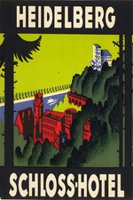 Heidelberg Schloss-Hotel 🇩🇪 Vintage 1930s Poster - 24x36” Hi-Res💎 Print -