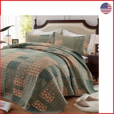 Quality Microfiber King Quilt Set - Elegant 3-Piece Floral Bedding Ensemble