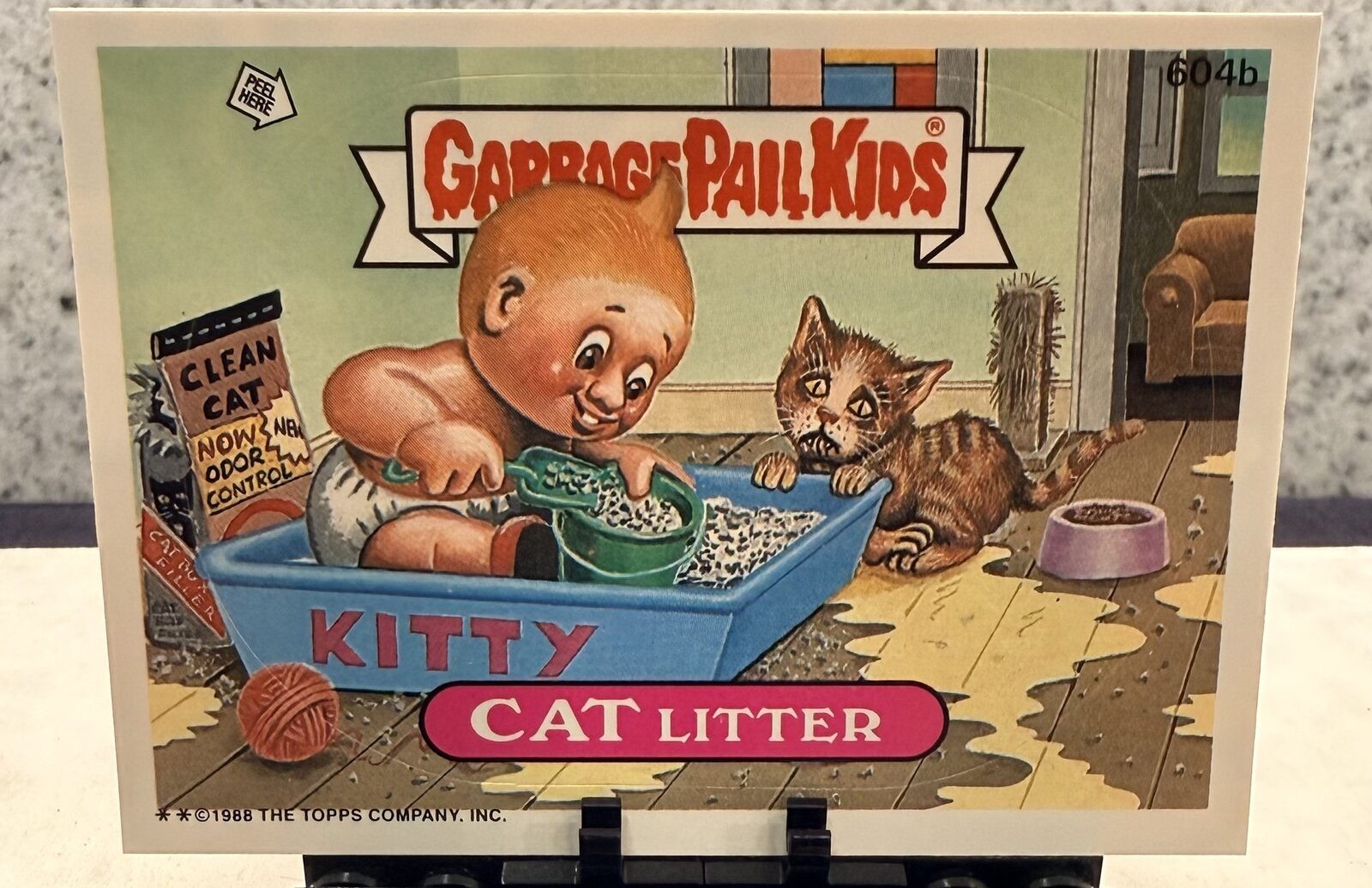 CAT Litter #604b 1988 Garbage Pail Kids trading card — raw and PSA graded price guide