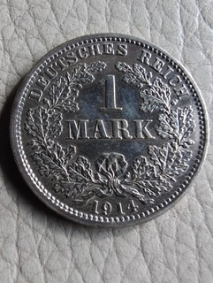 1 Reichsmark 1914 D 0 900 Silber Kaiserreich Super Erhaltung