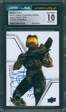 Steve Downes Signed Card Halo Legacy Master Chief Gem Mint 10 CGC x JSA SLAB